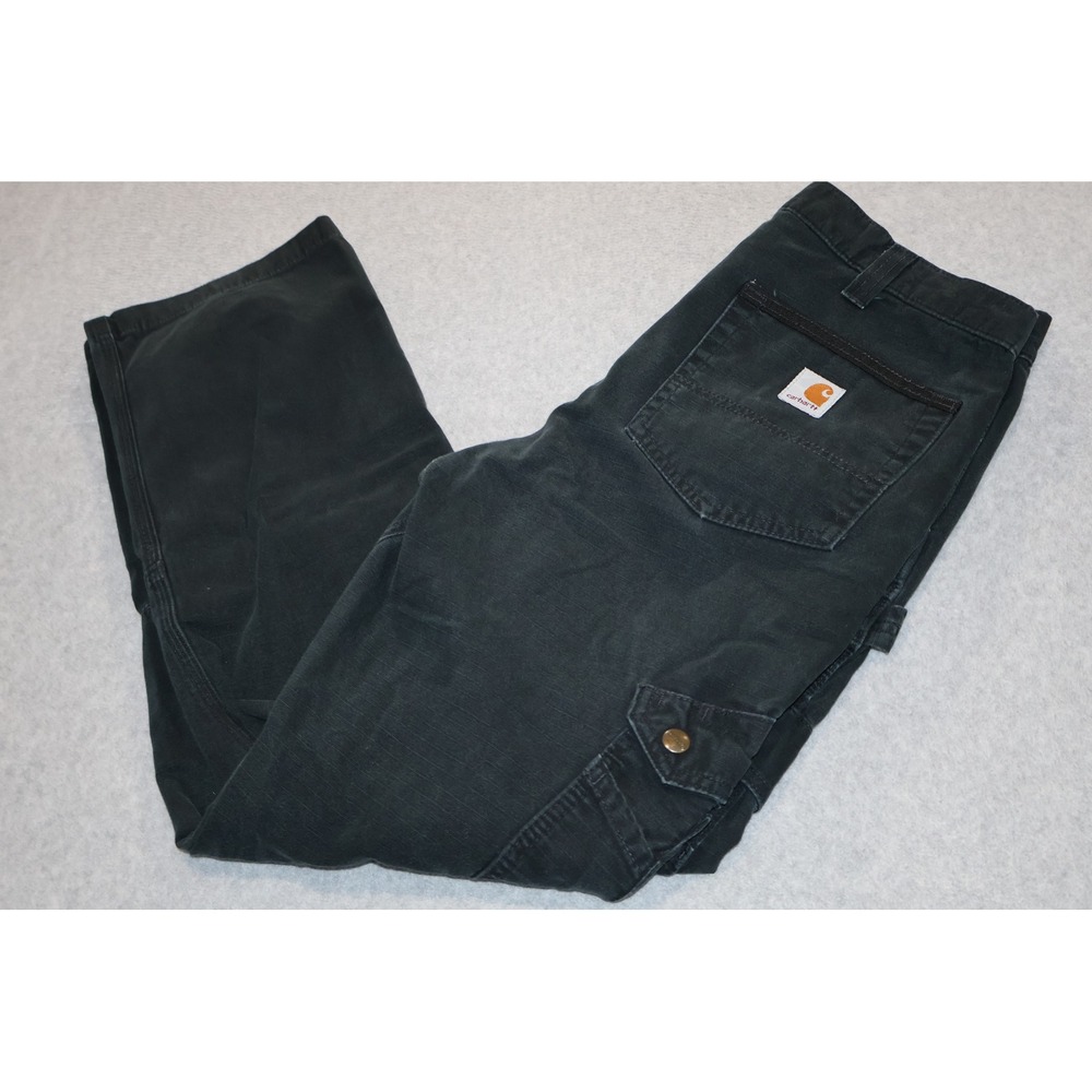 Carhartt Cargo Pants Mens 32x32 Black B342-BLK Relaxed Fit Ripstop Workwear